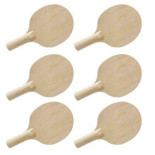 6pcs Unpainted Wooden Table Tennis Paddles Kit with Grips for DIY Projects Lightweight Rackets for Crafting and Sports