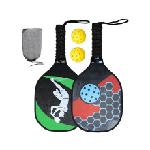 Wood Pickleball Paddles Kit Two Paddles Two s Beginner Racket Anti Wear and