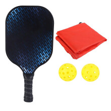 Pickleball Paddles Set Fashionable Carbon Fiber Lightweight Pickleball Rackets with 2 Balls and Carry Bag Black Blue