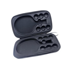 (Black with 2 Tray) Table Tennis Racket Cover Table Tennis Bag Lightweight Pouch Pickleball Racket