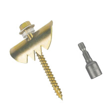 Cats Claw Fasteners 2 inch for Softwoods,50Pcs Stainless Steel Fence with Staple Hex Socket,Reusable Fence for Wire Mesh and Woven Fencing