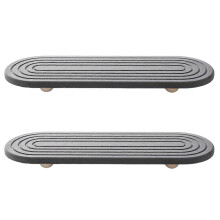 (2pcs, Dark Gray) Anti Slip Diatomaceous Tray – Leak Proof – for Kitchen Sink
