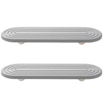 (2pcs, Light Grey) Anti Slip Diatomaceous Tray – Leak Proof – for Kitchen Sink