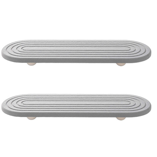 (2pcs, Light Grey) Anti Slip Diatomaceous Tray – Leak Proof – for Kitchen Sink