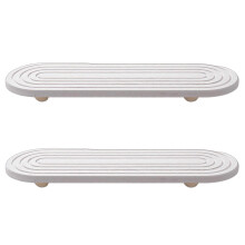 (2pcs, White) Anti Slip Diatomaceous Tray – Leak Proof – for Kitchen Sink