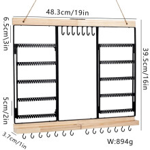 Organizador de Joyas Colgante, Soporte de Pared de 5 Niveles para Pendientes, Estante de Joyería Montado en la Pared para Pendientes, Collares,