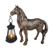 (B) Solar Horse Figurine – with Lantern – for Garden Farmhouse Decor