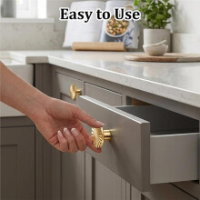 Lot de 10 Boutons de Tiroir et de Porte Dorés, en Forme de Pétale, avec 10 Vis, pour la Décoration Intérieure