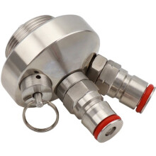 Double Lock Post Stainless Steel Beer Growler Spear Dispenser Tap with 30cm Hose Tube for 2L/4L/5L/10L Keg