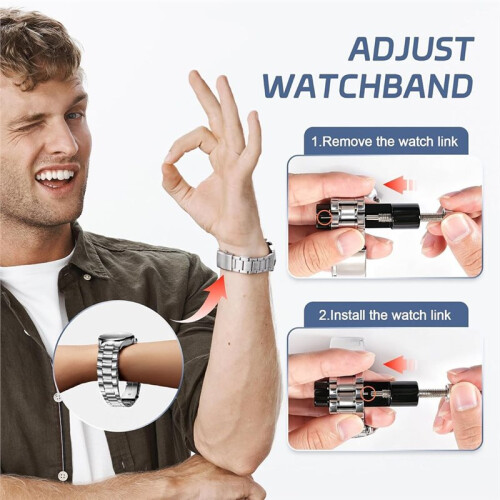 Watch Link Removal Tool, Watch Strap Tool Kit, Watch Bracelet Adjustment and Replacement Tool,Mounting Tools 1