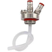 Rubinetto Erogatore per Birra A Lancia In Acciaio Inox con Doppio Attacco A Sfera e Tubo Flessibile da 30 cm per Fusti da 2L/4L/5L/10L.