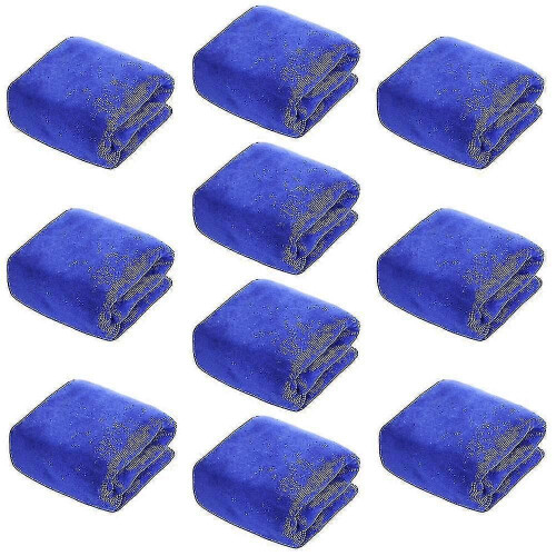 (dark blue) Microfiber Hair Towels 10 Pack Fast Drying Salon Spa Gym Use