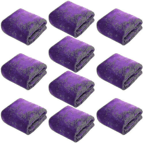 (deep purple) Microfiber Hair Towels 10 Pack Fast Drying Salon Spa Gym Use