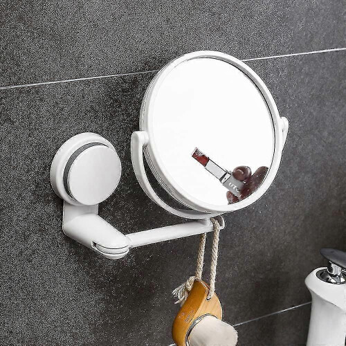 360 Adjustable Double-Sided Suction Cup Mirror for Bathroom & Desktop Use