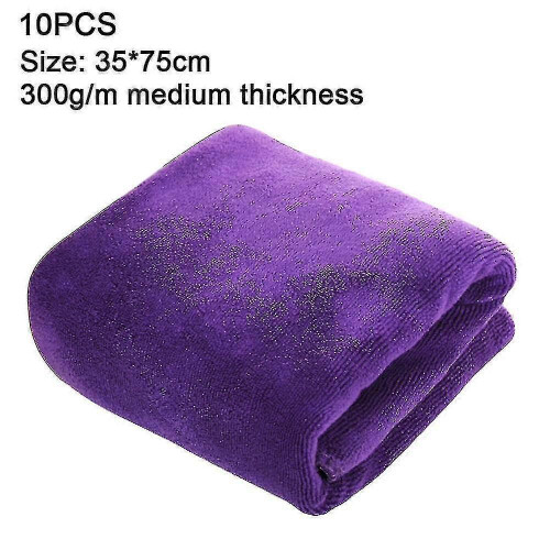 (deep purple) Microfiber Hair Towels 10 Pack Fast Drying Salon Spa Gym Use 1