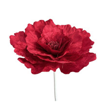 (60cm, Wine Red) Large Artificial Peony – Giant Faux Silk – for Wedding Arrangement