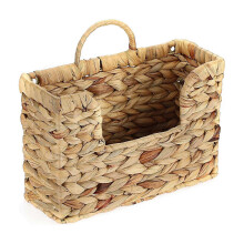 Water Hyacinth Wall Basket – Rustic Wicker – for Magazine Storage