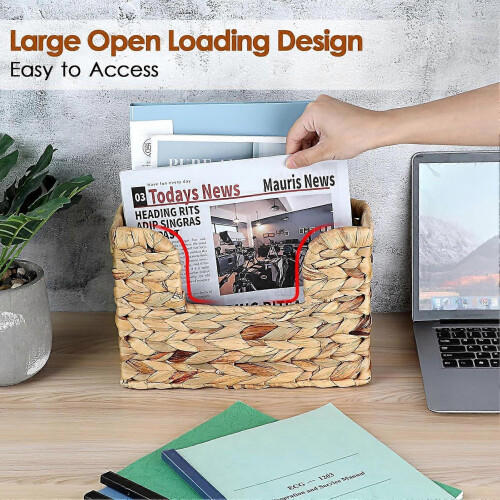 Water Hyacinth Wall Basket – Rustic Wicker – for Magazine Storage 1