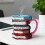 3D Book Stacking Coffee Mug - 420ml Hand Drawn - for Book Lovers Teachers Librarians 4