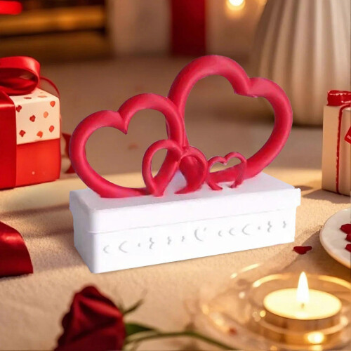 Heart Shape Gift Box – Plastic with Red Lid – for Valentine's Day 1