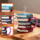 3D Book Stacking Coffee Mug - 420ml Hand Drawn - for Book Lovers Teachers Librarians 3