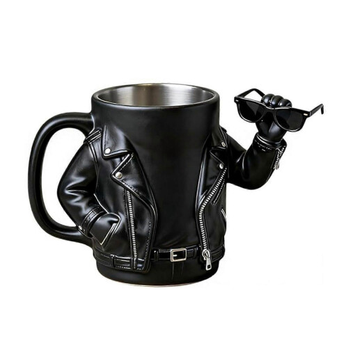 Biker Jacket Coffee Mug – Resin 200ml – for Men Coffee Lovers