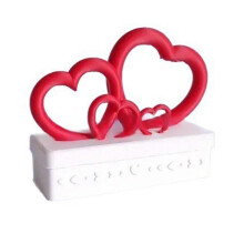 Heart Shape Gift Box – Plastic with Red Lid – for Valentine's Day