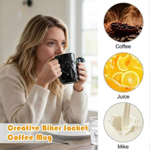 Biker Jacket Coffee Mug – Resin 200ml – for Men Coffee Lovers 2