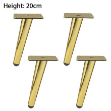 (20cm 4PCS, Titanium) Furniture Legs 4pcs Iron Rust-Proof Tapered Feet for Coffee Table, Bed, Sofa