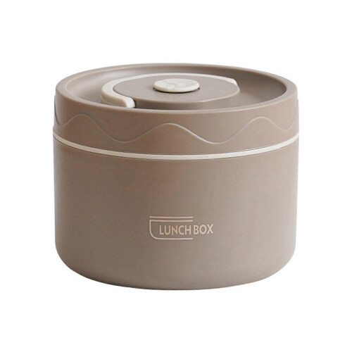 (Single Layer, Coffee) Insulated Lunch Box Set – Stackable Tiers – for Work Travel