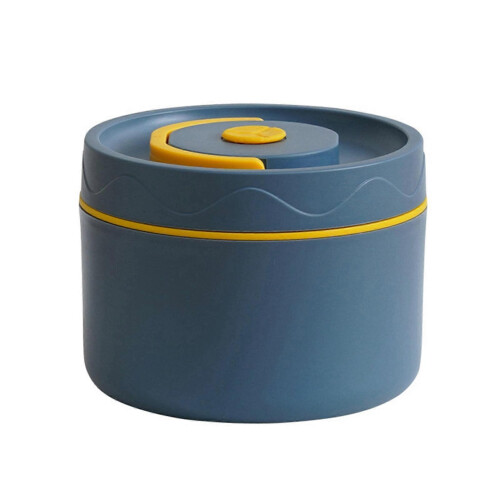(Single Layer, Blue) Insulated Lunch Box Set – Stackable Tiers – for Work Travel