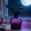 (C) Gothic LED Desk Lamp – Raven Moonlight Design – for Halloween Decor 3