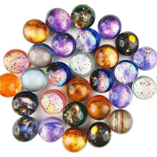 32mm Planet Bouncy Balls for Kids, 25-Pack Non-Toxic Super Bounce Space Toys