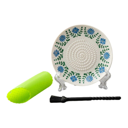 (B) Garlic Grater Plate – Ceramic Multi-Functional Grinding Bowl for Kitchen