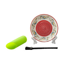 (C) Garlic Grater Plate – Ceramic Multi-Functional Grinding Bowl for Kitchen
