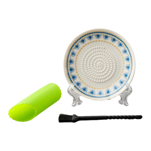 (H) Garlic Grater Plate – Ceramic Multi-Functional Grinding Bowl for Kitchen