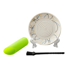(F) Garlic Grater Plate – Ceramic Multi-Functional Grinding Bowl for Kitchen