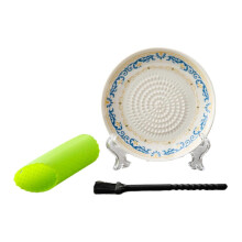 (L) Garlic Grater Plate – Ceramic Multi-Functional Grinding Bowl for Kitchen