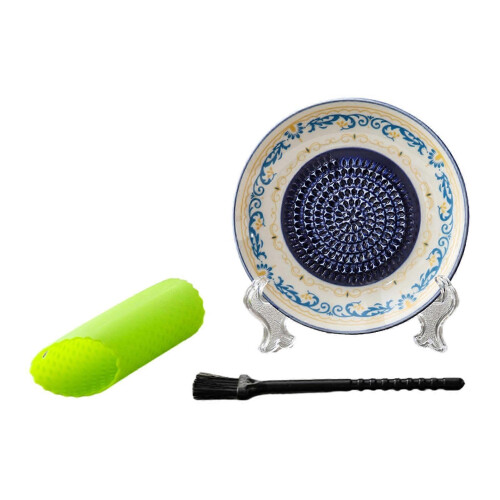 (K) Garlic Grater Plate – Ceramic Multi-Functional Grinding Bowl for Kitchen