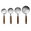 (A, Silver) Measuring Spoons Set – Gold-Plated Stainless Steel Baking Tools with Wood Handle 1