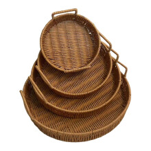 (6) Imitation Rattan Fruit Basket – Round & Eco-Friendly – for Bread & Storage