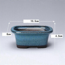 (Style 23) Stoneware Bonsai Pots with Drainage Holes Chinese Style Ceramic Planters for Indoor Plants