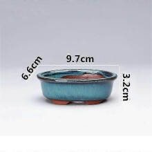 (Style 6) Stoneware Bonsai Pots with Drainage Holes Chinese Style Ceramic Planters for Indoor Plants
