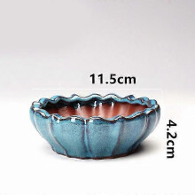 (Style 21) Stoneware Bonsai Pots with Drainage Holes Chinese Style Ceramic Planters for Indoor Plants