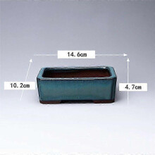 (Style 8) Stoneware Bonsai Pots with Drainage Holes Chinese Style Ceramic Planters for Indoor Plants