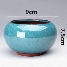 (Style 10) Stoneware Bonsai Pots with Drainage Holes Chinese Style Ceramic Planters for Indoor Plants