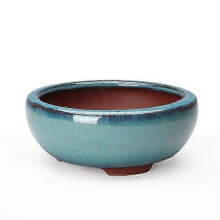 (Style 16) Stoneware Bonsai Pots with Drainage Holes Chinese Style Ceramic Planters for Indoor Plants