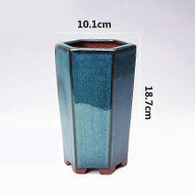 (Style 7) Stoneware Bonsai Pots with Drainage Holes Chinese Style Ceramic Planters for Indoor Plants