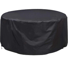 Round Garden Table Cover Waterproof 210D Heavy-Duty Oxford Fabric, UV-Resistant Windproof Outdoor Furniture Protector