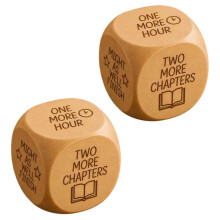 (2pcs) Wooden Reading Decision Dice – 6-Sided Book Theme – for Book Lovers & Readers